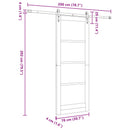 vidaXL Csúszó ajtó ORKDAL 78 x 202 cm Szerelt Fa Fehér és Fekete