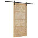 vidaXL Csúszó ajtó ORKDAL 93 x 202 cm Szerelt Fa Természetes és Fekete