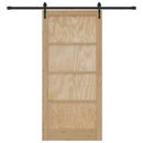 vidaXL Csúszó ajtó ORKDAL 93 x 202 cm Szerelt Fa Természetes és Fekete