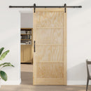 vidaXL Csúszó ajtó ORKDAL 93 x 211 cm Szerelt Fa Természetes és Fekete