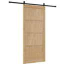 vidaXL Csúszó ajtó ORKDAL 93 x 211 cm Szerelt Fa Természetes és Fekete