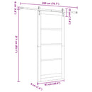 vidaXL Csúszó ajtó ORKDAL 93 x 211 cm Szerelt Fa Természetes és Fekete
