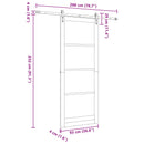 vidaXL Csúszó ajtó ORKDAL 93 x 232 cm Szerelt Fa Fehér és Fekete