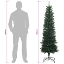 vidaXL Artificial Slim Christmas Tree 180 cm PE és PVC Zöld