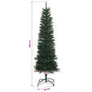 vidaXL Artificial Slim Christmas Tree 180 cm PE és PVC Zöld