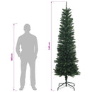 vidaXL Mű Karcsú Karácsonyi Fa 240 cm PE és PVC Zöld