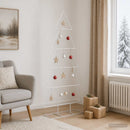 vidaXL Fém karácsonyfa állvánnyal KUOPIO 150 cm Acél Fehér