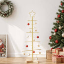 vidaXL Fém karácsonyfa állvánnyal KUOPIO 90 cm Acél Arany