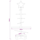 vidaXL Fém karácsonyfa állvánnyal KUOPIO 60 cm Acél Fehér