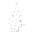 vidaXL Fém karácsonyfa tartóval KUOPIO 140 cm Acél Fehér