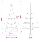 vidaXL Fém karácsonyfa tartóval KUOPIO 140 cm Acél Fehér