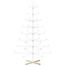 vidaXL Fém karácsonyfa tartóval KUOPIO 210 cm Acél Fehér