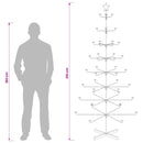 vidaXL Fém karácsonyfa tartóval KUOPIO 210 cm Acél Fehér
