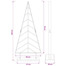 vidaXL Fém karácsonyfa állvánnyal KUOPIO 125 cm Acél Fekete
