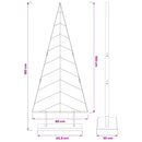 vidaXL Fém karácsonyfa állvánnyal KUOPIO 180 cm Acél Fehér