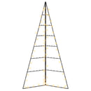 vidaXL Fém karácsonyfa LED-del KUOPIO 140 cm Meleg fehér Acél Fekete