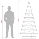 vidaXL Fém karácsonyfa KUOPIO 210 cm Meleg fehér Porszórt Acél Fekete