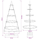 vidaXL Fém karácsonyfa állvánnyal KUOPIO 125 cm Meleg fehér Acél