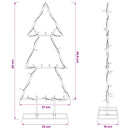 vidaXL Fém karácsonyfa állvánnyal KUOPIO 60 cm Meleg fehér Acél Fekete