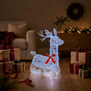 vidaXL 3D karácsonyi rénszarvas LOVIISA 140 LED Kék 55 x 22 x 63 cm