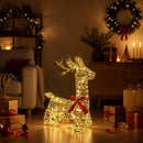 vidaXL 3D karácsonyi rénszarvas LOVIISA 140 LED Meleg fehér
