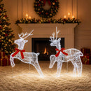 vidaXL Karácsonyi rénszarvas 2 db 40 LED Hideg fehér 43 x 19 x 65 cm