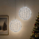 vidaXL Karácsonyi csúcsdísz világítás 2 db 1900 LED Hideg fehér