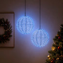 vidaXL Karácsonyi csúcsdísz világítás 2 db 1900 LED Kék Ø 60 x 63 cm