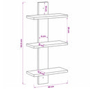 vidaXL Falpolc Fekete Tölgy 30 x 13,5 x 64,5 cm Szerelt Fa