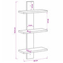 vidaXL Falpolc Sonoma Tölgy 30 x 13,5 x 64,5 cm Szerelt Fa