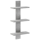 vidaXL Falpolc Betonszürke 30 x 13,5 x 64,5 cm Szerelt Fa