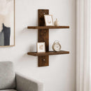 vidaXL Falpolc Füstös Tölgy 30 x 13,5 x 43 cm Szerelt Fa
