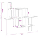 vidaXL Falpolc Betonszürke 85 x 13,5 x 73,5 cm Szerelt Fa