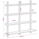 vidaXL Falpolc Antik Fa 79.5 x 13.5 x 80 cm Szerelt Fa
