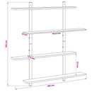 vidaXL Falpolc Szürke Sonoma 100 x 13.5 x 101 cm Szerelt Fa