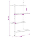 vidaXL Falpolc Antik Fa 61 x 13,5 x 105,5 cm Szerelt Fa