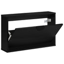 vidaXL Cipőszekrény VENRAY 70 x 17 x 43 cm Szerelt Fa Fekete
