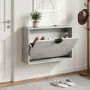 vidaXL Cipőszekrény VENRAY 70 x 17 x 43 cm Szerelt Fa Betonszürke