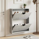 vidaXL Cipőszekrény VENRAY 70 x 17 x 82 cm Szerelt Fa Betonszürke
