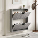 vidaXL Cipőszekrény VENRAY 70 x 17 x 82 cm Szerelt Fa Szürke Sonoma