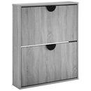 vidaXL Cipőszekrény VENRAY 70 x 17 x 82 cm Szerelt Fa Szürke Sonoma