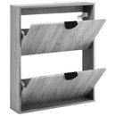 vidaXL Cipőszekrény VENRAY 70 x 17 x 82 cm Szerelt Fa Szürke Sonoma