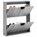 vidaXL Cipőszekrény VENRAY 70 x 17 x 82 cm Szerelt Fa Szürke Sonoma