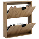 vidaXL Cipőszekrény VENRAY 70 x 17 x 82 cm Szerelt Fa Kézműves Tölgy