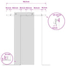 vidaXL Tolóajtó vasalat készlet 152,4 cm Acél Fehér