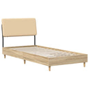 vidaXL Egyszemélyes ágy fejtámlával Sonoma tölgy és krém 90 x 200 cm