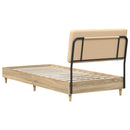 vidaXL Egyszemélyes ágy fejtámlával Sonoma tölgy és krém 90 x 200 cm