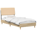 vidaXL Egyszemélyes ágy fejtámlával Sonoma tölgy és krém 90 x 200 cm