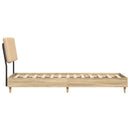 vidaXL Egyszemélyes ágy fejtámlával Sonoma tölgy és krém 90 x 200 cm