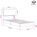 vidaXL Egyszemélyes ágy fejtámlával Sonoma tölgy és krém 90 x 200 cm